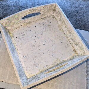 Reimagined white tray with glitter and handles for easy carrying